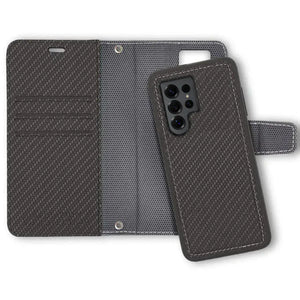 Samsung S25 Ultra detachable case with carbon fiber texture
