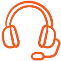 Orange outline of a headset.