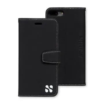 Black leather phone case