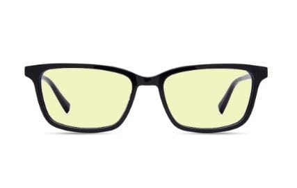 BB21036 black frame computer glasses with yellow tint