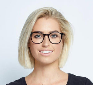 BB2330 glasses model on a woman with blonde hair.