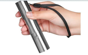 Hand holding metal flashlight BBL2228329