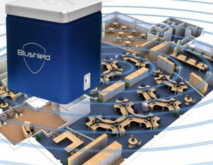 Blushield BS3251 device protecting office space.