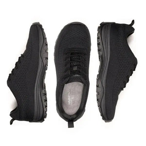 Black bamboo knit grounding sneakers, multi-view.