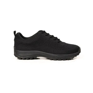 Black Bamboo Knit Grounding Sneaker - Profile View