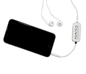 Smartphone with earbuds and Hard Protection amplifier