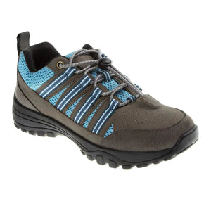 Taylor Trail Shoe - Grey Nubuck, Blue Mesh - Men's & Women's Grounding Shoe
