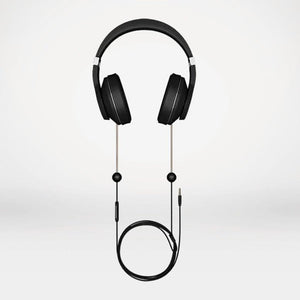 Black headphones with silver accents