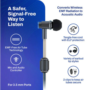 DefenderShield 3.5mm earbuds with EMF protection