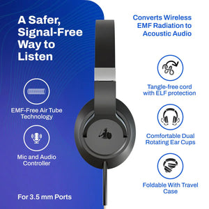 DefenderShield Over-ear 3.5mm headphones for EMF protection
