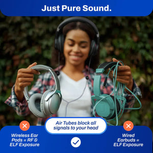 DefenderShield over-ear headphones, 3.5mm, blocking EMF exposure
