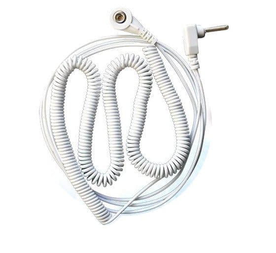 White coiled medical cable