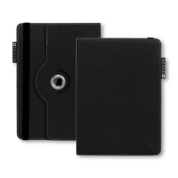Black 360 tablet case, front and back view.