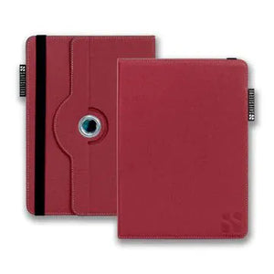 Red tablet case, front and back view
