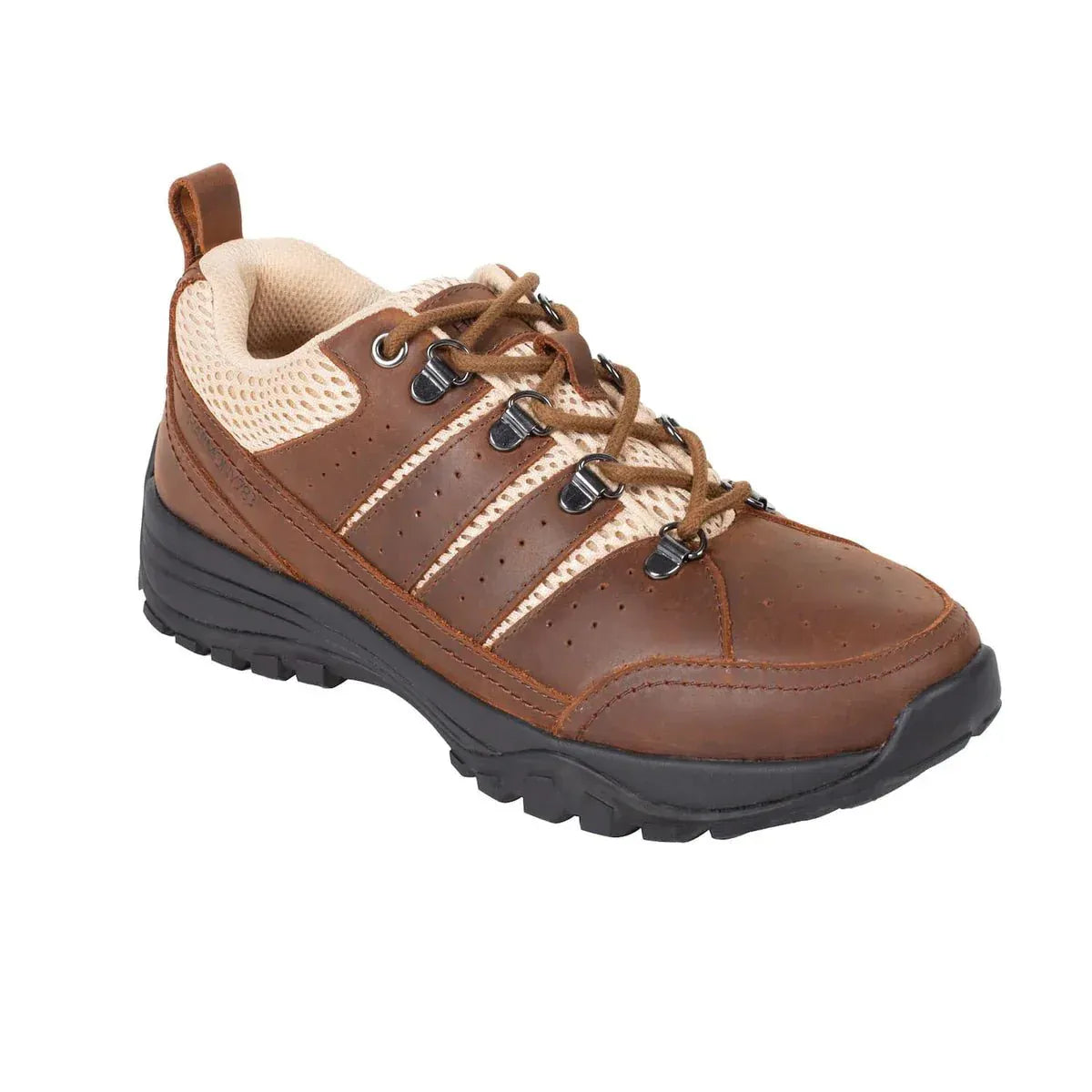 Brown & creme grounding trail shoe for hiking