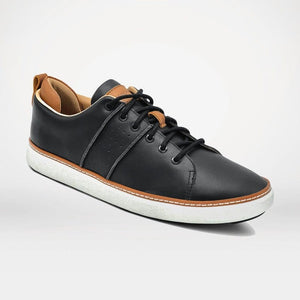 Black leather sneaker H-BLW