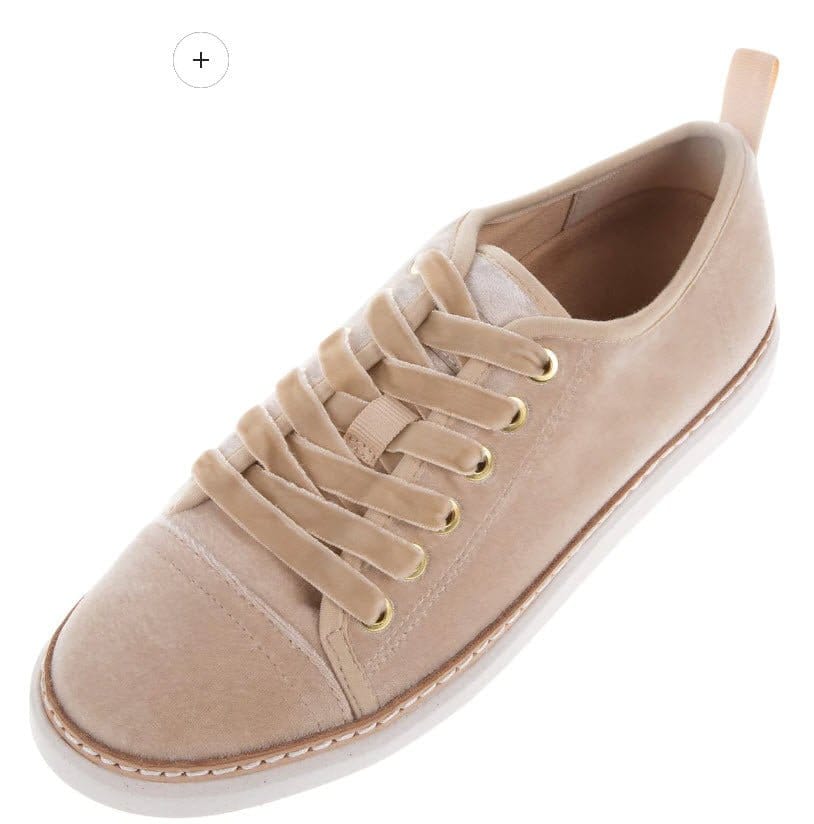 H-CVW beige velvet sneaker