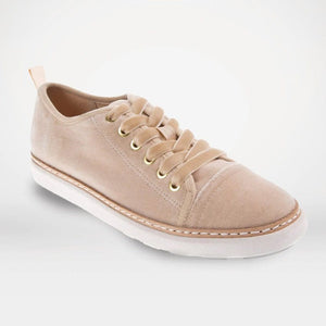 Beige velvet sneaker shoe