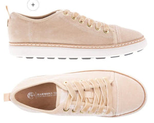 H-CVW beige suede sneakers