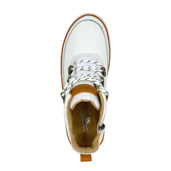 White Leather Grounded Ankle Boot