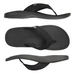 Black grounding flip flops, unisex, multiview