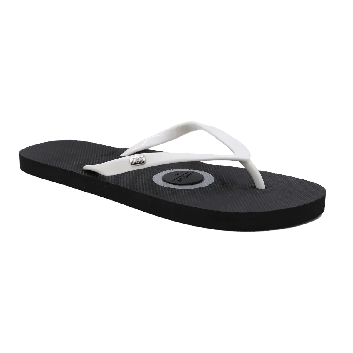 Black & white grounding flip flops for beach earthing