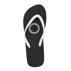 Black grounding flip flops, top view
