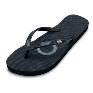 Black grounding flip flops for women