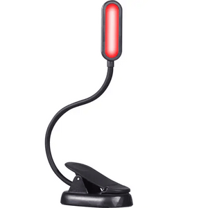 Clip-on reading light with red glow