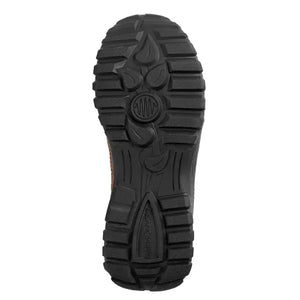 Outsole of grounding trail shoe, ground view