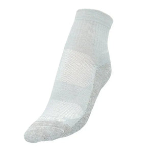 Quarter-COT sock, front view, light gray.