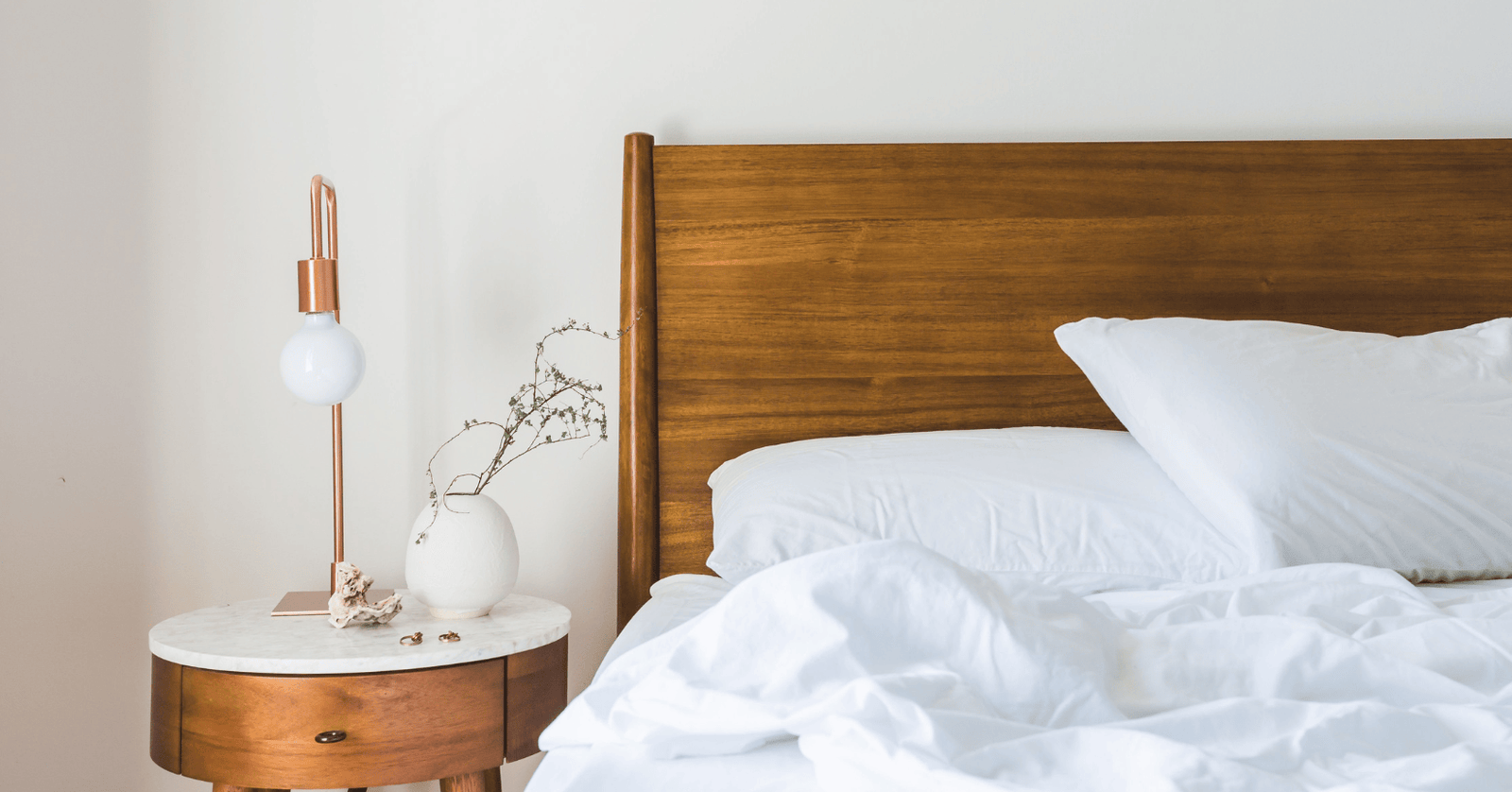 Bedroom with bed and nightstand for better sleep