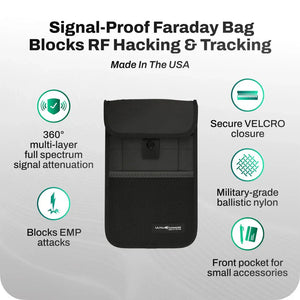 UA-Faraday ConcealShield bag, signal-proof, blocks RF hacking and tracking