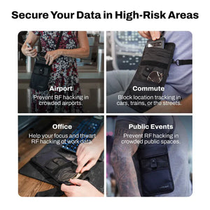 Protect data from RF hacking in high-risk areas