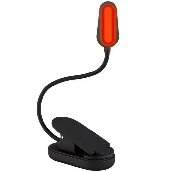 Red light book light for twilight reading