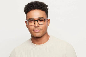 Man wearing Clark Matte Havana eyeglasses