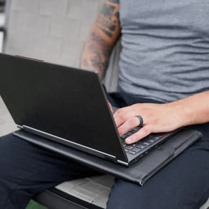 DefenderShield laptop sleeve with laptop in use