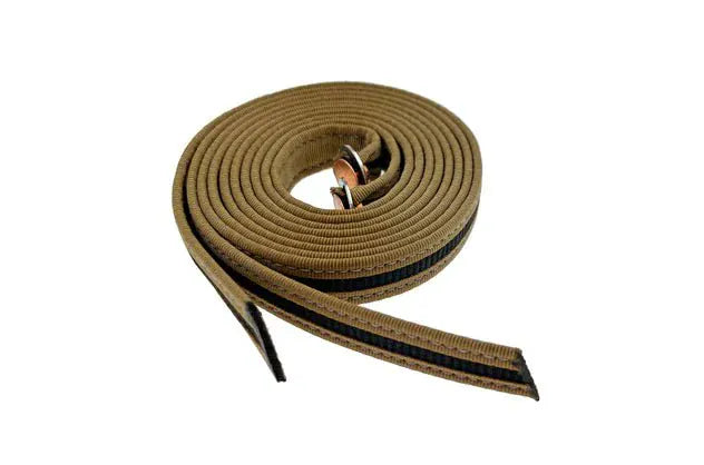 Rolled tan and black strap