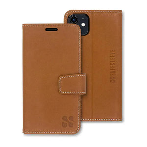 Brown leather iPhone 11 wallet case