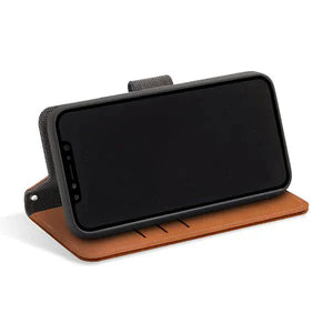 Brown leather iPhone wallet case