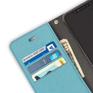 iPhone 11 Pro Blue Wallet Case with Cards