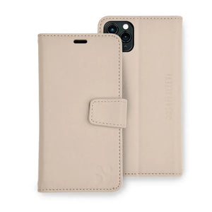 iPhone 12 Max Beige Leather Wallet Case