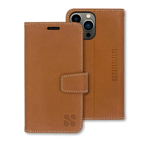 Brown leather iPhone 13 Max wallet case