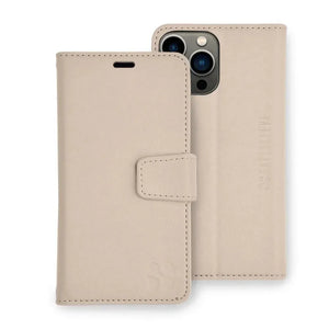 iPhone 13 Pro Beige Leather Wallet Case
