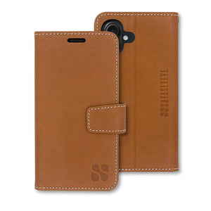 Brown leather iPhone 16 Max L case