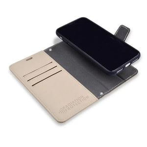 Beige iPhone 11 case, lay flat, angled view