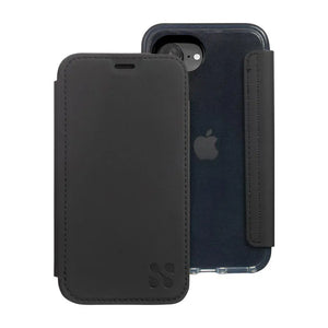Black iPhone SE slim leather case