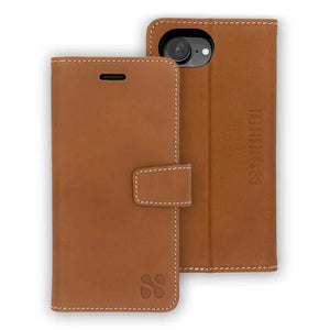 Brown leather iPhone SE (Ltr-D) wallet case