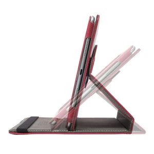 Red iPad case with adjustable stand