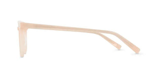 Lily blush pink eyeglasses frame side view.